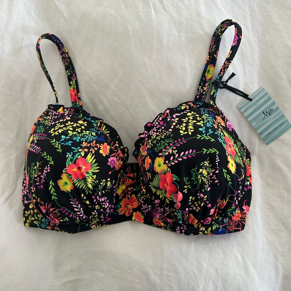 Vibrant Floral Bikini Top